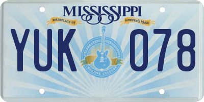 MS license plate YUK078
