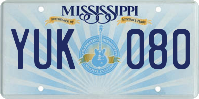 MS license plate YUK080