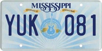 MS license plate YUK081