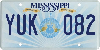 MS license plate YUK082
