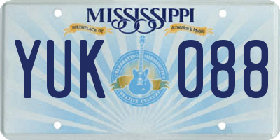 MS license plate YUK088