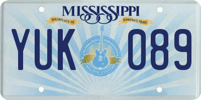 MS license plate YUK089