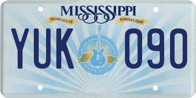 MS license plate YUK090