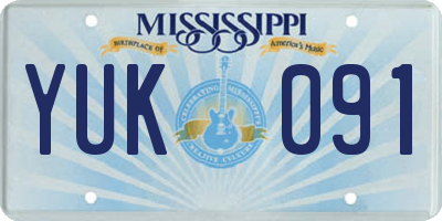MS license plate YUK091
