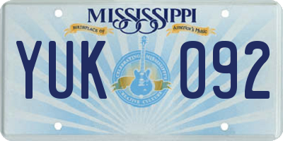 MS license plate YUK092