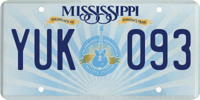 MS license plate YUK093