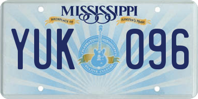 MS license plate YUK096