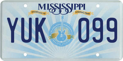 MS license plate YUK099