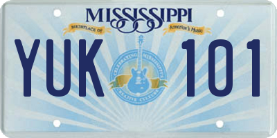 MS license plate YUK101