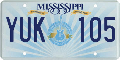 MS license plate YUK105