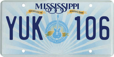 MS license plate YUK106