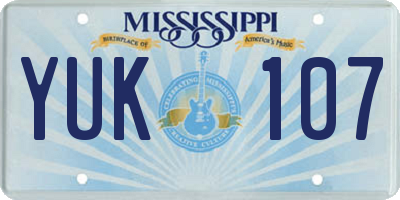 MS license plate YUK107