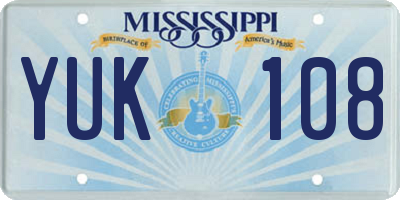 MS license plate YUK108