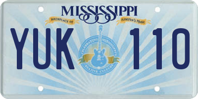MS license plate YUK110