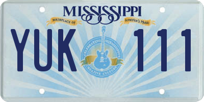 MS license plate YUK111