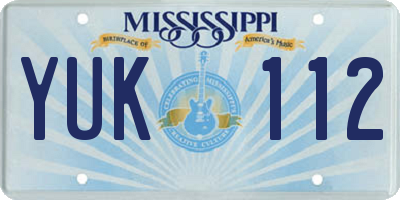 MS license plate YUK112