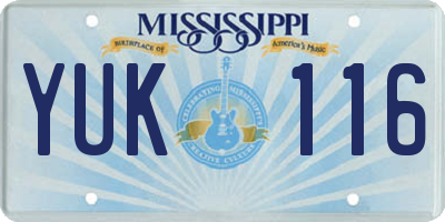 MS license plate YUK116