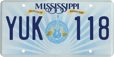 MS license plate YUK118