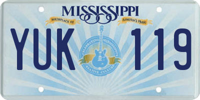 MS license plate YUK119