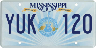MS license plate YUK120