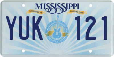 MS license plate YUK121