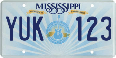 MS license plate YUK123