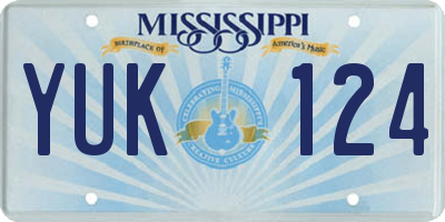 MS license plate YUK124