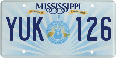 MS license plate YUK126