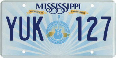 MS license plate YUK127