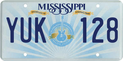 MS license plate YUK128