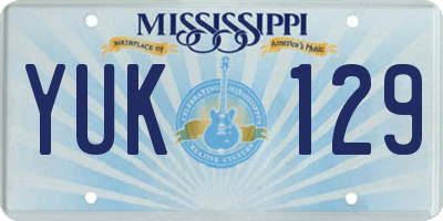 MS license plate YUK129