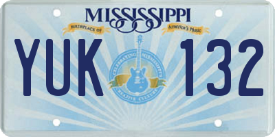 MS license plate YUK132