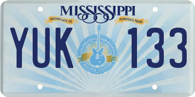 MS license plate YUK133