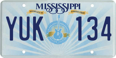 MS license plate YUK134