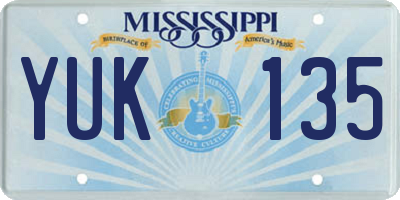 MS license plate YUK135