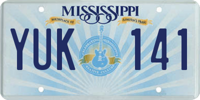 MS license plate YUK141