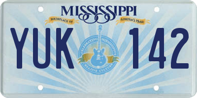 MS license plate YUK142