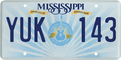 MS license plate YUK143