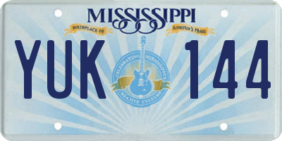 MS license plate YUK144