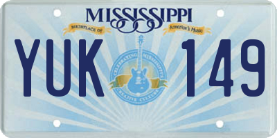 MS license plate YUK149