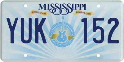 MS license plate YUK152