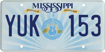 MS license plate YUK153
