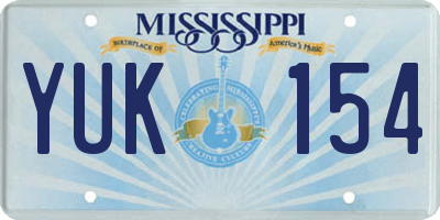 MS license plate YUK154