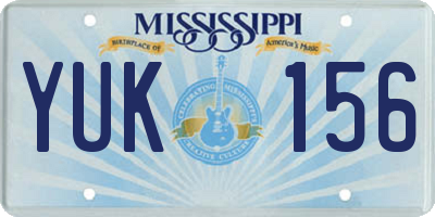 MS license plate YUK156