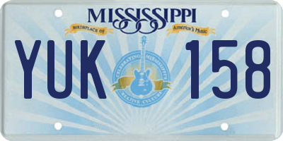 MS license plate YUK158