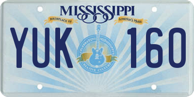MS license plate YUK160