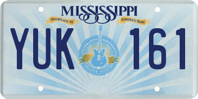 MS license plate YUK161