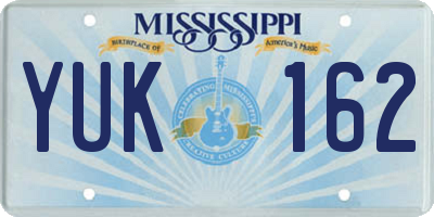 MS license plate YUK162