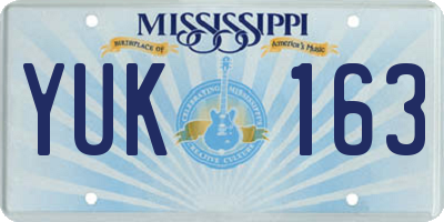 MS license plate YUK163