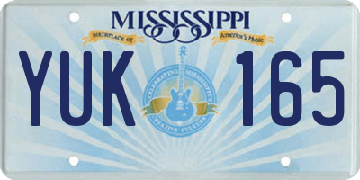 MS license plate YUK165